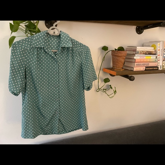 Vintage Polka Dot Button-up Blouse - Picture 2 of 5